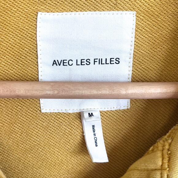 Avec Les Filles Womens Shirt Jacket Shacket Size M Yellow Button Up Utility Soft - Picture 5 of 6